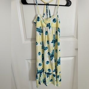 Girls Lucky Brand dress - blue / yellow butterfly- small